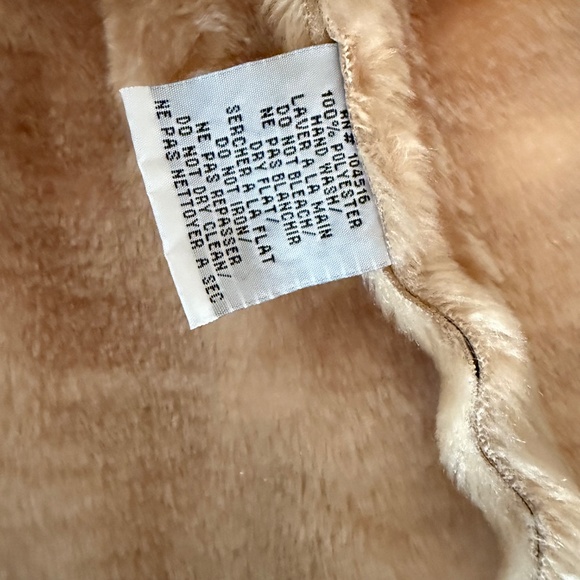 Vintage Y2K Baby Phat Faux Suede Embroidered Cat Jacket M Tan Brown Faux Fur - Picture 12 of 12
